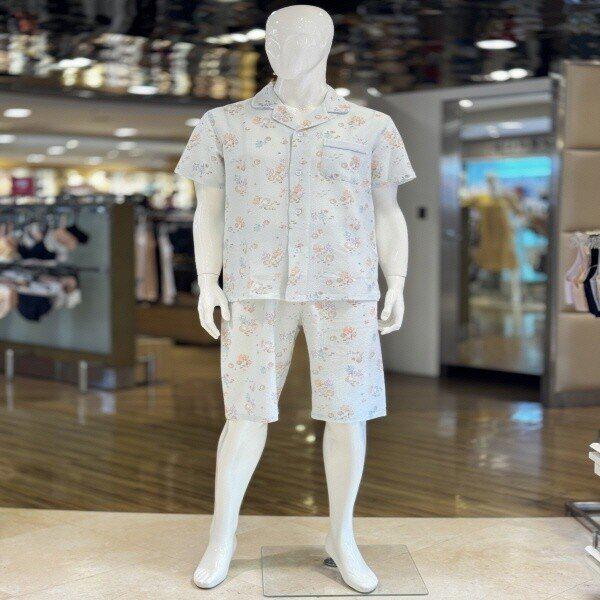 MP8854B_海の涼しいしわの生地半袖男性用パジャマ