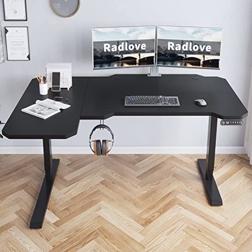 色：ブラック サイズ：150*101CM Radlove パソコンデスク 電動昇降式 デスク 幅15