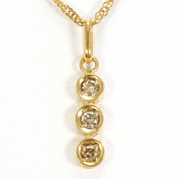 K18 18金 YG イエローゴールド ネックレス ダイヤ ジュエリー 中古 32,370円