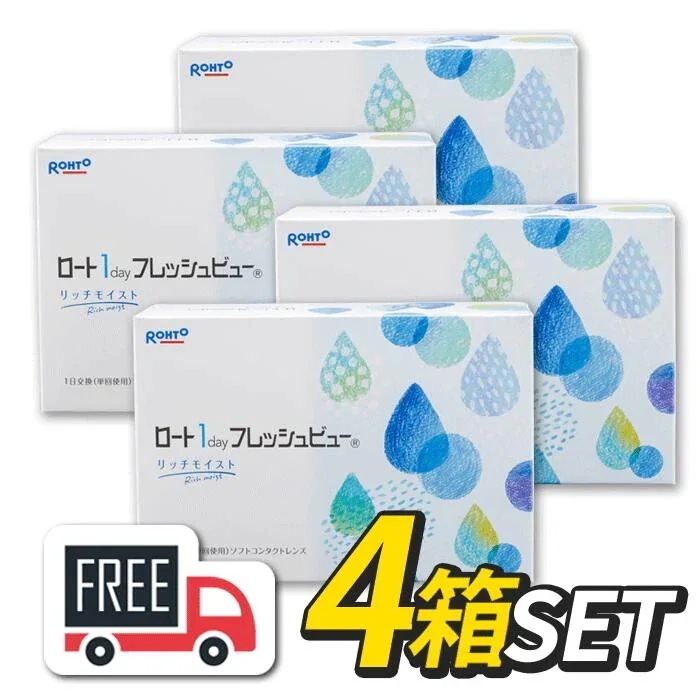 ロート ワンデーフレッシュビュー リッチモイスト 4箱（1箱90枚入）コンタクトレンズ 1日使い捨て 1day