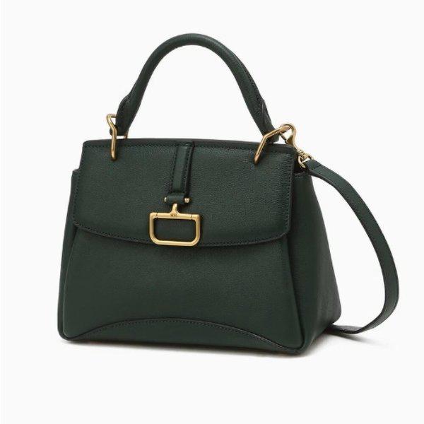 AK Bundang店 グリーンの無地牛革トートバッグ DCBA5E852E3