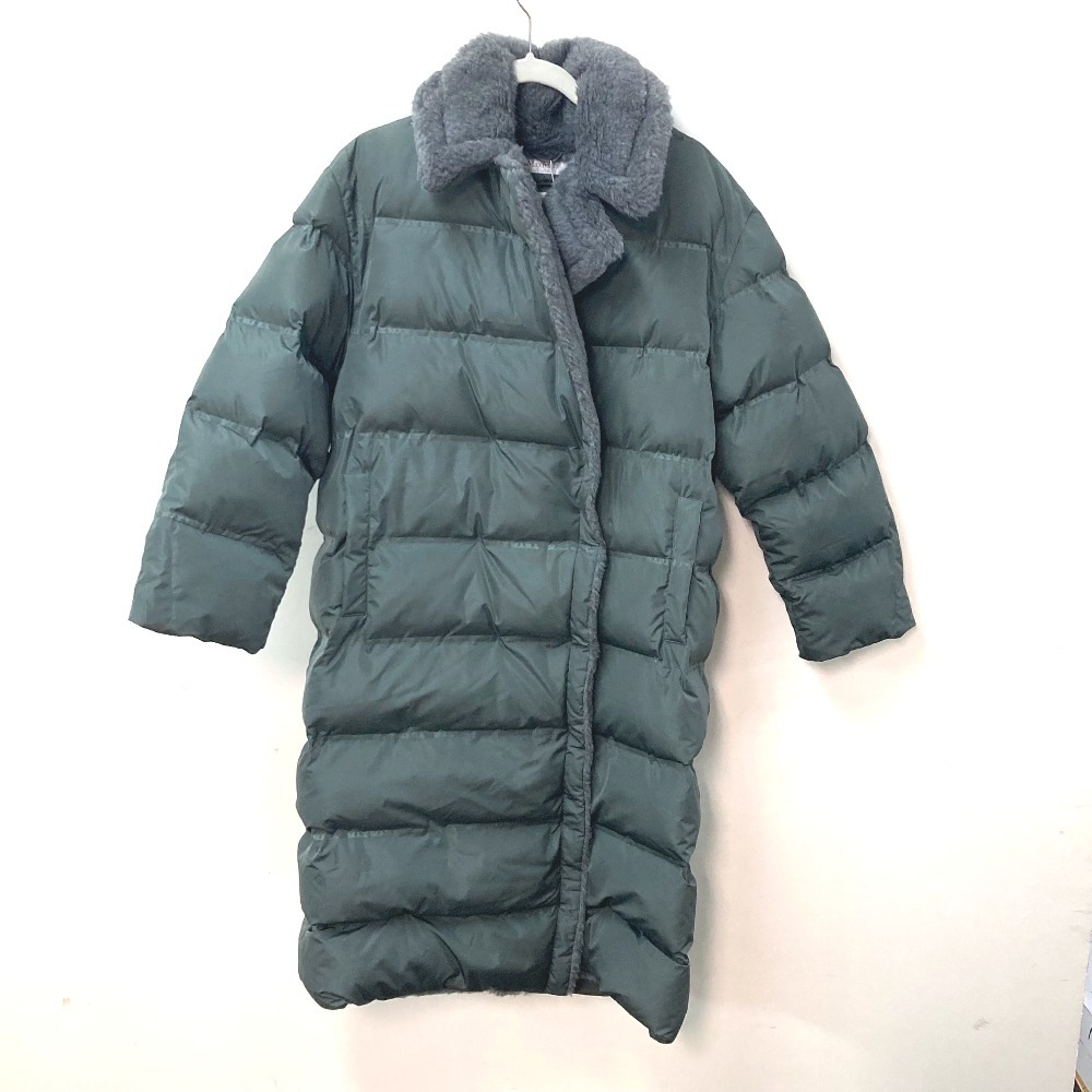 MAX MARA マックスマーラ ダウンコート 149603266 FRISIA テディ ロング アパレル アウター ロングコート QRコード付 ファー ダウン ポリエステル ダークグレー グレー