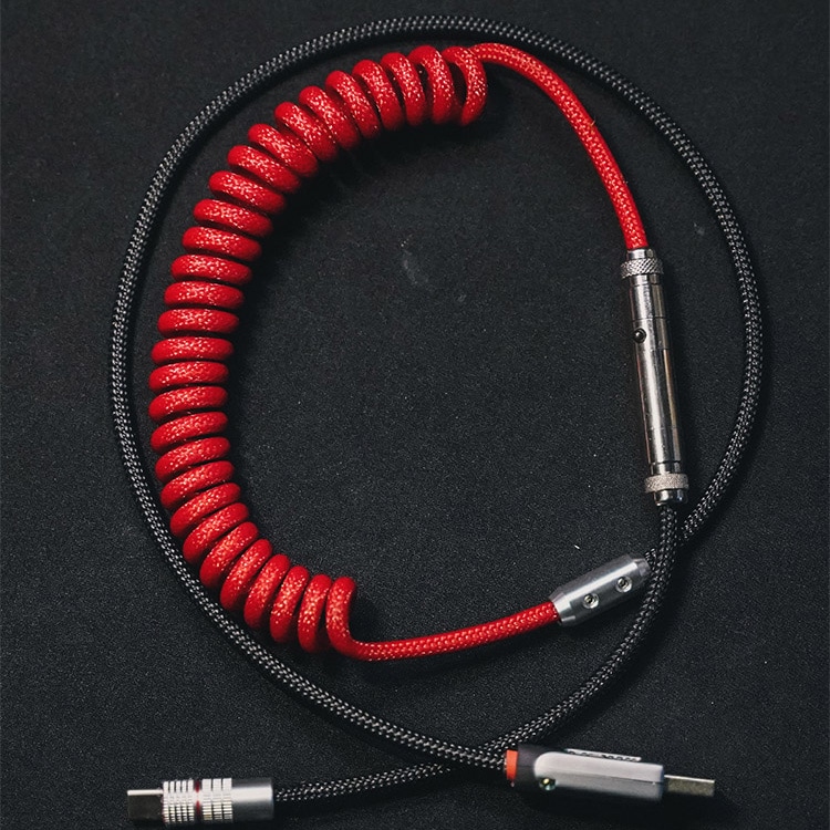 【ラッピング無料】 メカニカルキーボード用MechZoneカスタムTypeCコイルケーブルDIY手作りUSBC編組コイ キーボード・マウス