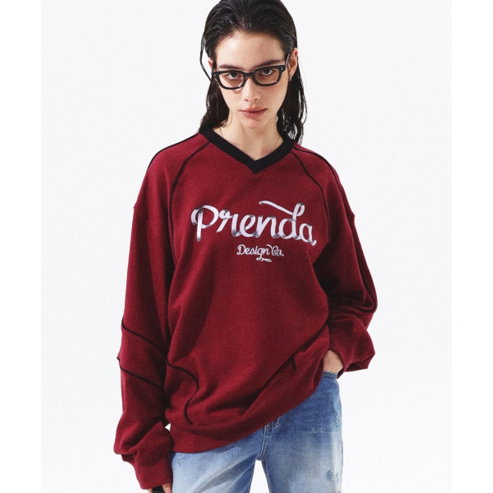 PRENDA リボンユニフォームスウェットバーガンディー