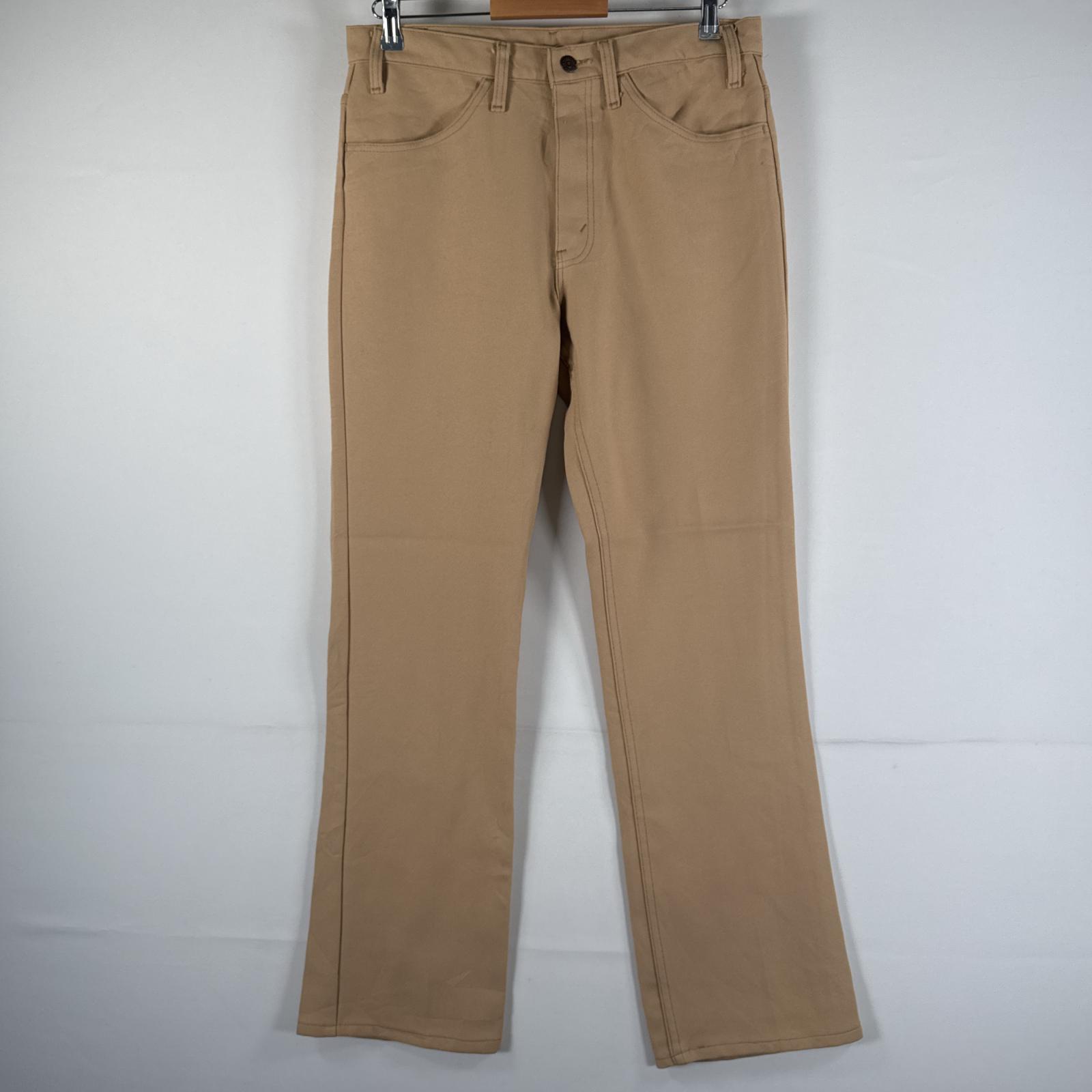 古着 90s/90年代 USA製 スラックスパンツ ランチャーパンツ フレア ブーツカット ポリエステル w33 L34 ベージュ メンズ 5,016円