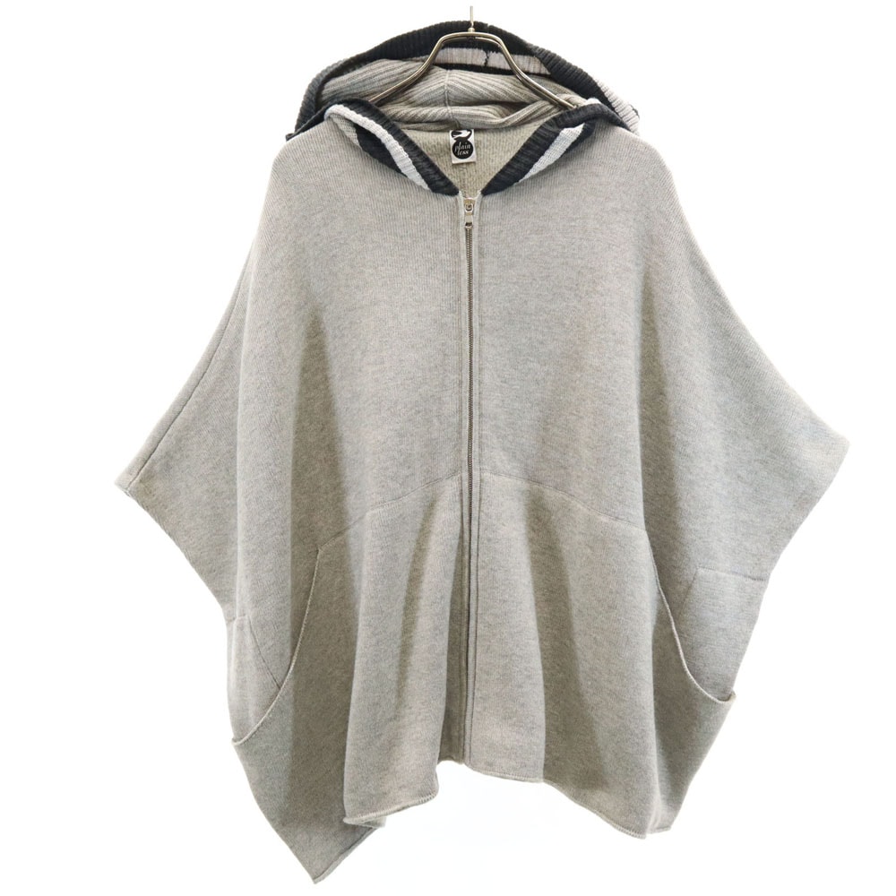 PLAIN PEOPLE プレインピープル ウールブレンド 長袖 ニット ポンチョ 9 グレー レディース 古着