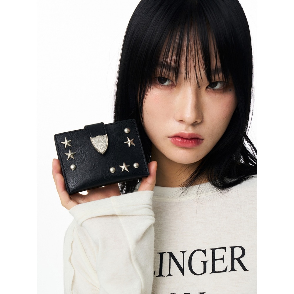 ILLIGO ウエスタンアコーディオンカードホルダーブラック