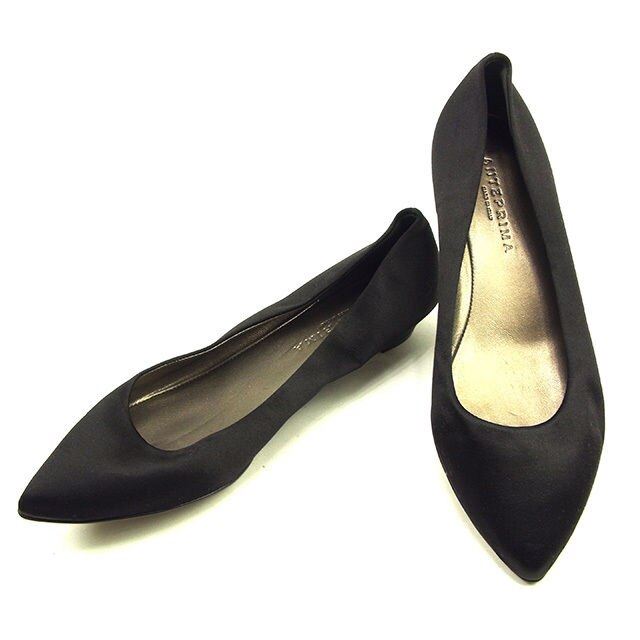 パンプス #38 1/2 ブラック 中古