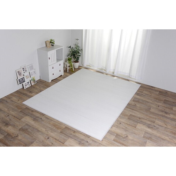 1330620273608 シャビー 長方形 WH 130×185 ホワイト 竹ラグ メーカー直送