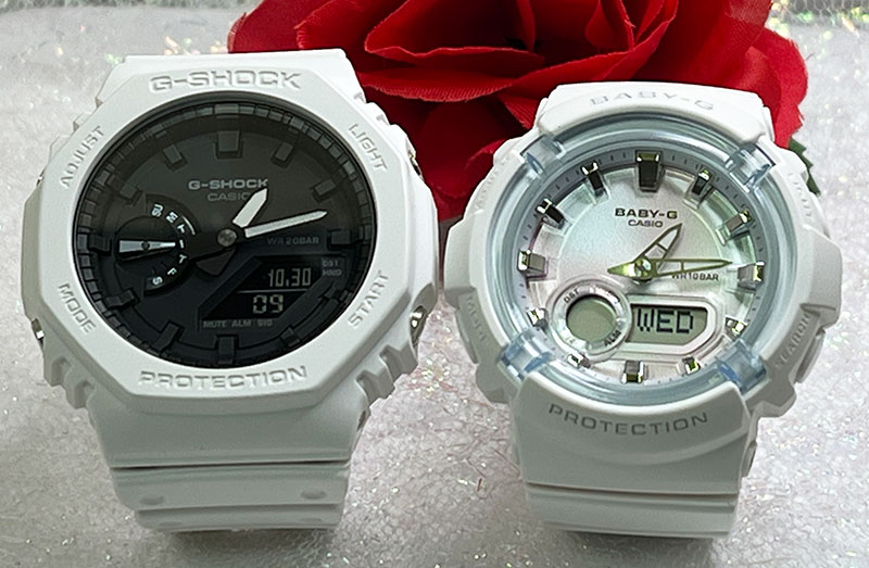 恋人たちのGショック ペアウオッチ G-SHOCK BABY-G ペア腕時計 カシオ 2本セット 電池式 アナデジ GA-2100-7AJF BGA-280-7AJFクリスマス　誕生日 御祝い還暦
