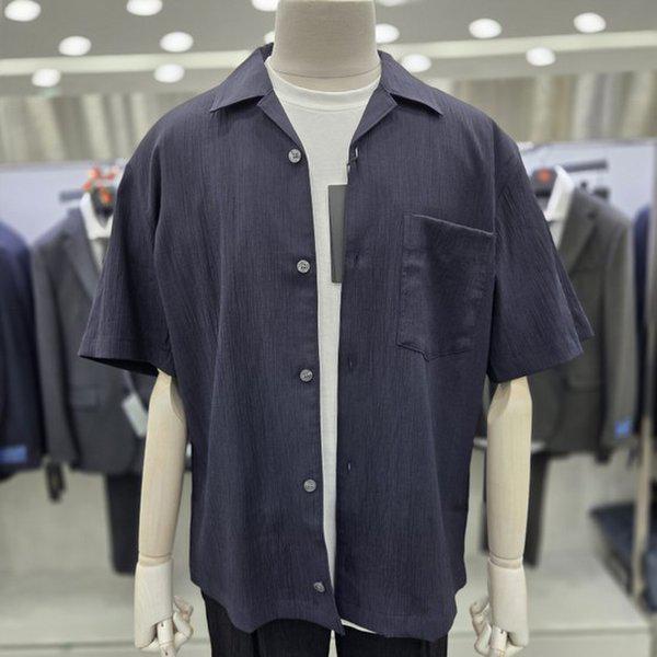 ポリツ生地カバーナカラーセミオーバーフィットカジュアルシャツJBSF2WC1154 NV_DJ