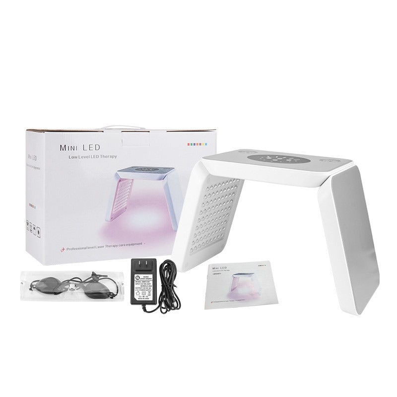 冷熱噴霧折りたたみ分光器LED光子赤青ニキビ除去皮膚器顔ナノ噴霧補水美容院 7色光PDT 家庭用 LED美顔器 加湿器スプレー 水補充 毛穴を縮小する 小紋をぼかす スプレー機能付き LED美容マスク