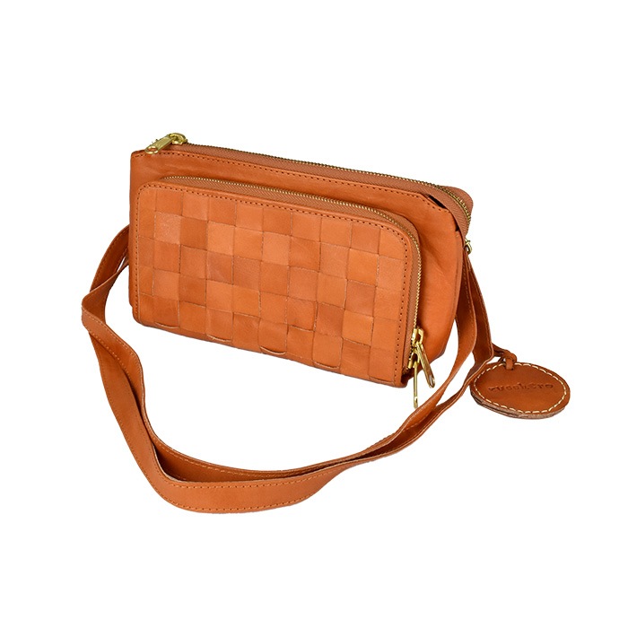 zucchero filato お財布ポシェット ショルダー ショルダーバッグ レディース 革 牛革 小さい 軽い 60代 ズッケロフィラート かわいい ブラウン おしゃれ シンプル 財布