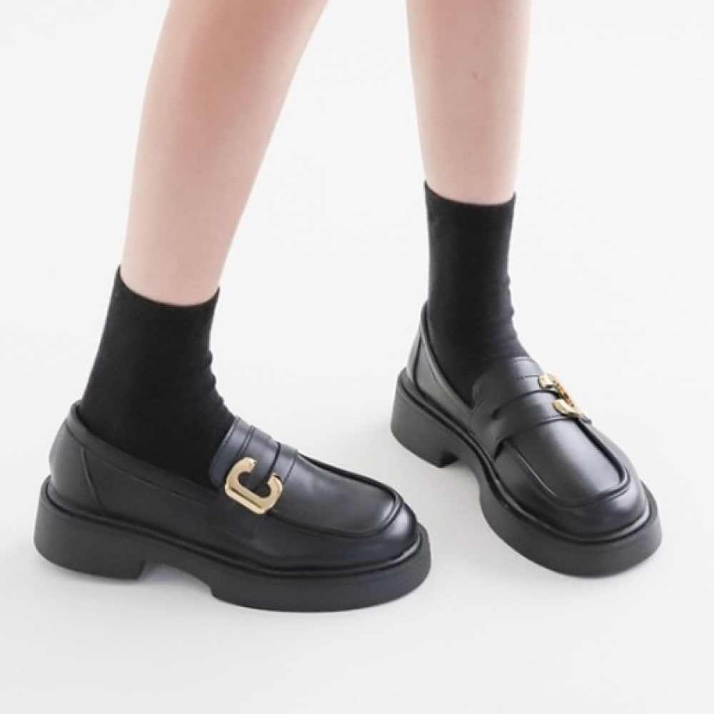 (Ninas Paris) 4cmゴールド装飾アイグラスローファー