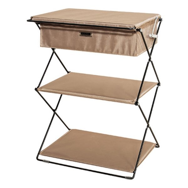 フォールディングラック ベージュ 幅47×奥行き39×高さ62.5cm MIP-73BE