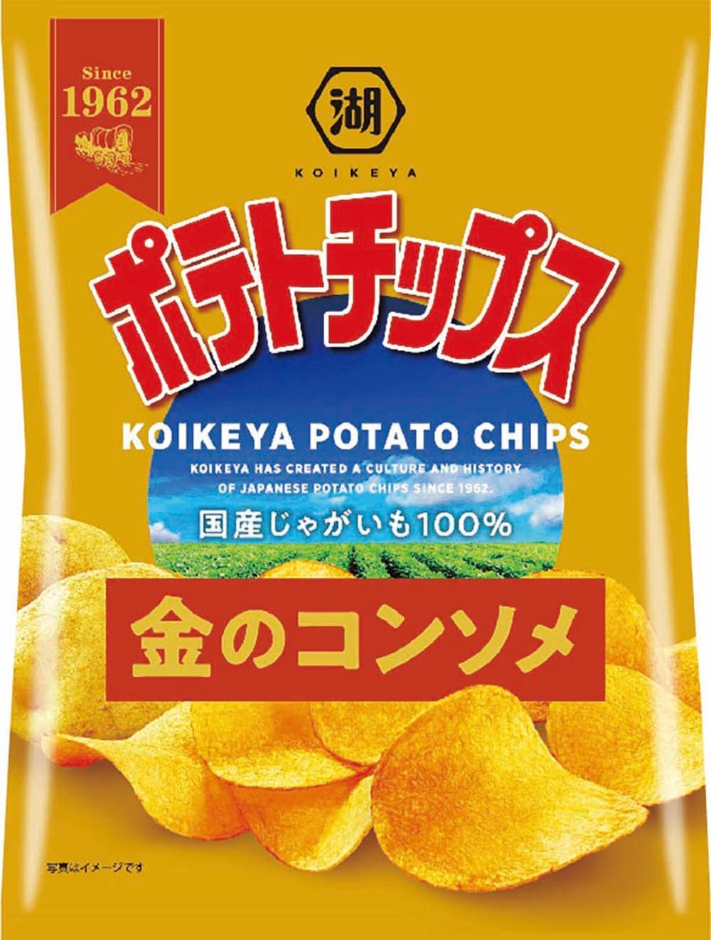 【送料無料】湖池屋 ポテトチップス 金のコンソメ 60g3ケース/36袋