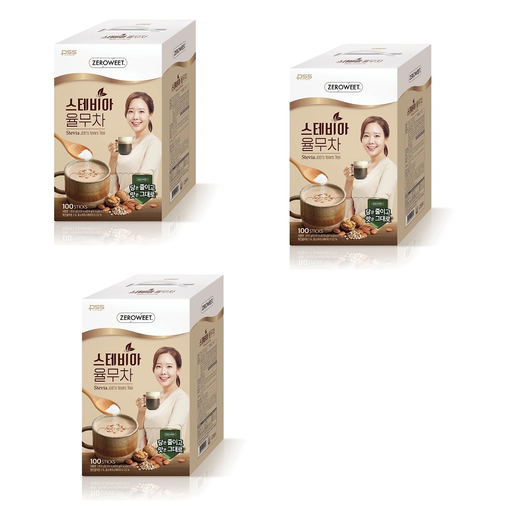 韓国 - 砂糖を除いて糖カロリーがないステビアハトムギ茶 18g x 100ct 2+1 計300ct 12,333円