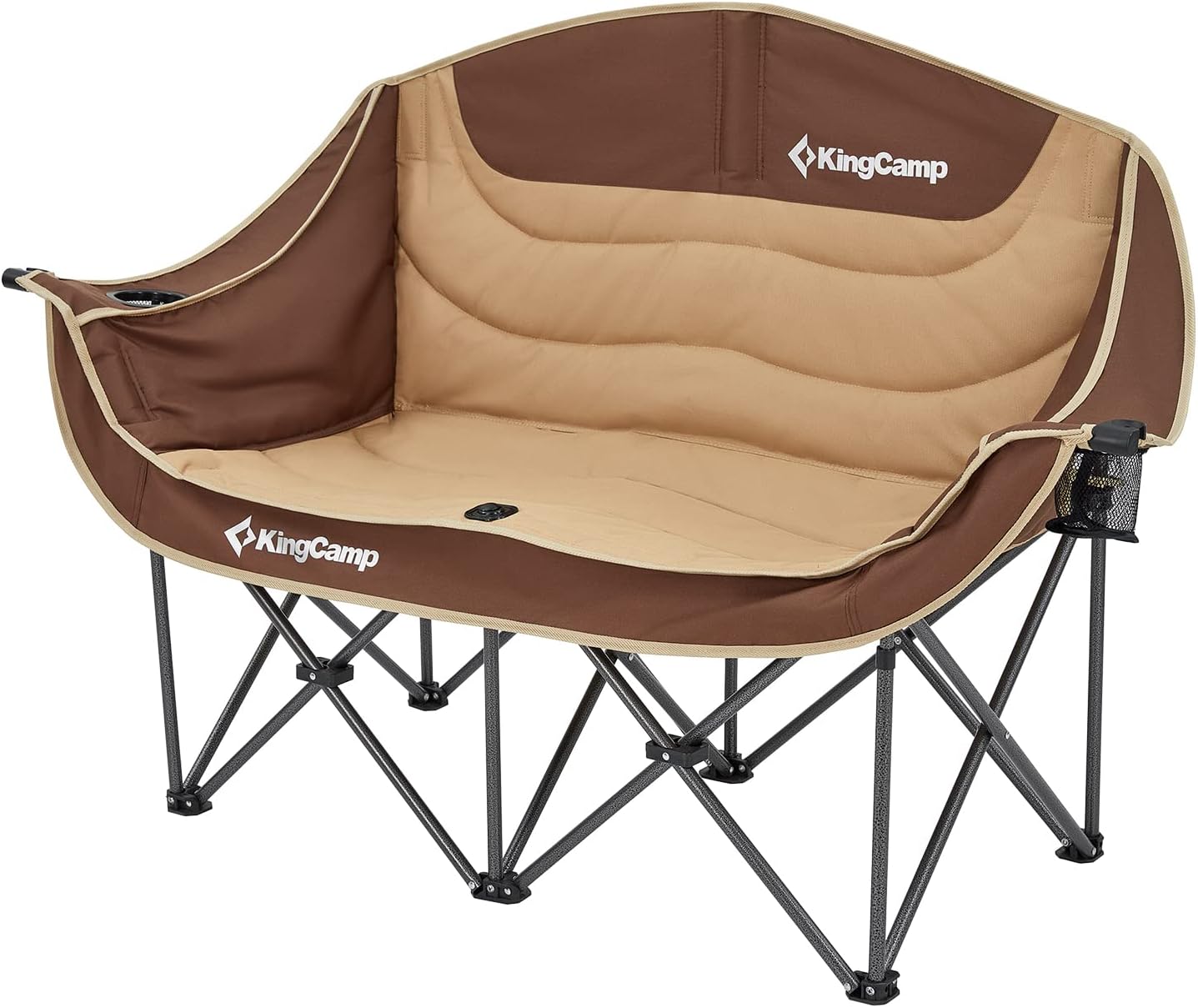 KingCamp アウトドア チェア 二人掛け キャンプ 椅子 2人掛け 折りたたみ式 耐荷重300kg ソファチェア カップルチェア 二人用 収納袋付き 釣り 運動会 ガーデン コンパクト 室内