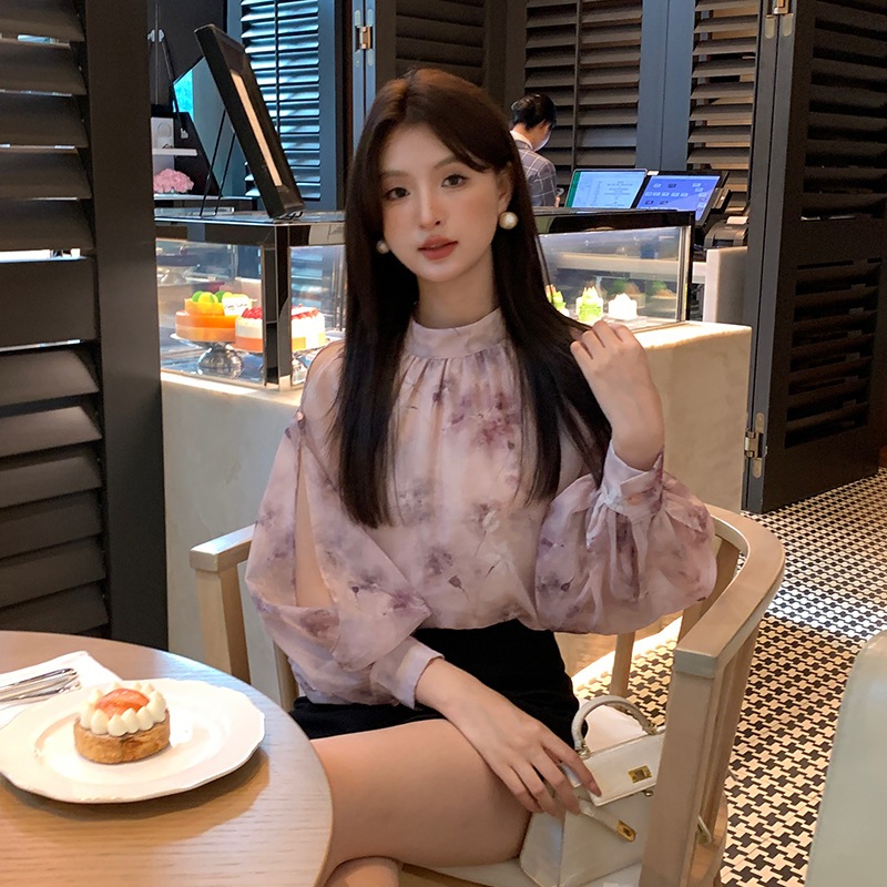 Xiu Xixi 2024 秋の新作韓国スタイル多彩な気質シフォン長袖シャツレディーストップス 89057