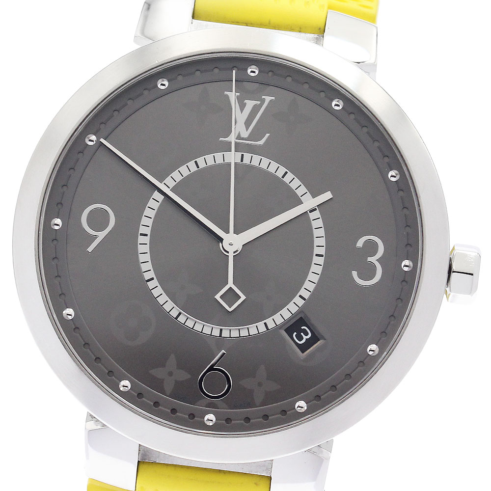 ルイ・ヴィトン LOUIS VUITTON Q1DM0 タンブール スリム エクリプス デイト クォーツ メンズ _916121【中古】