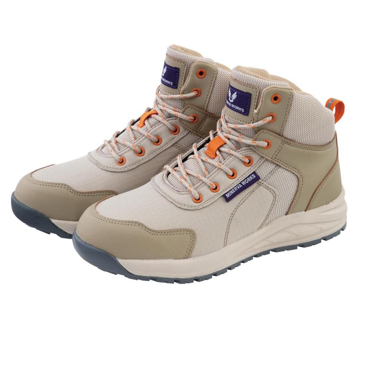 コーコス信岡 ワークギア ハイカット セーフティー 25.5 カーキ MW-3200 安全靴 作業靴 先芯入り スニーカー 作業 靴 アウトドア