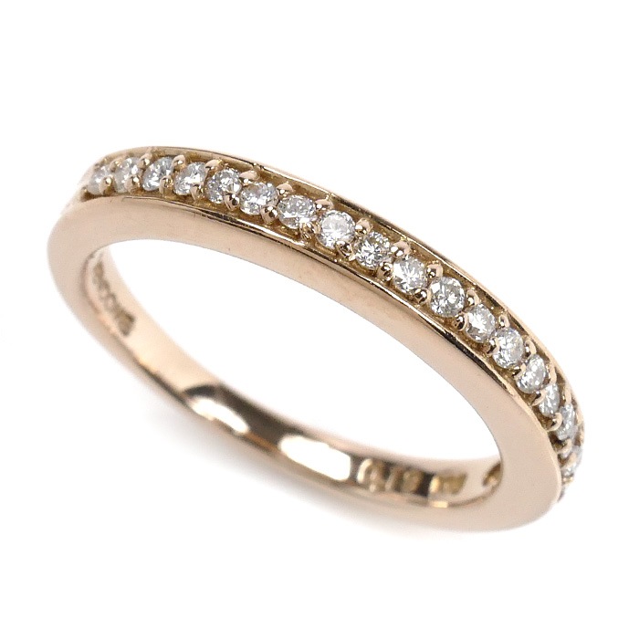 Vendome Aoyama ヴァンドーム青山 K18PG ピンクゴールド ハーフエタニティ リング・指輪 ダイヤモンド0.19ct 9号 3.2g レディース 中古