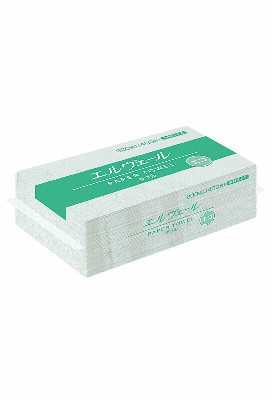 ペーパータオルエコ ダブル 200組400枚（中判） 30パック入