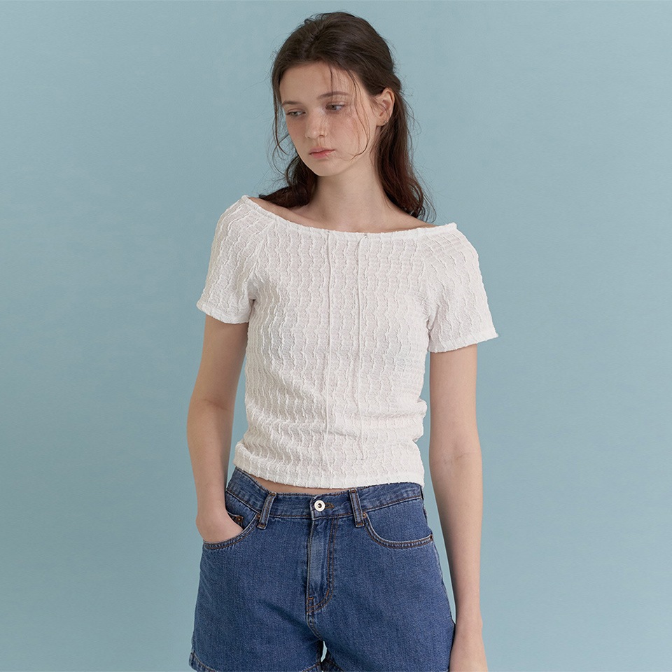 Wave String Blouse (White)