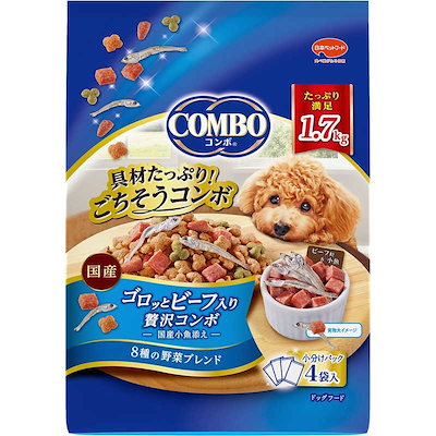 他サイト： 日本ペットフード　コンボ ドッグ ゴロッとビーフ入り 1.7kg(425g×4袋入)の商品画像