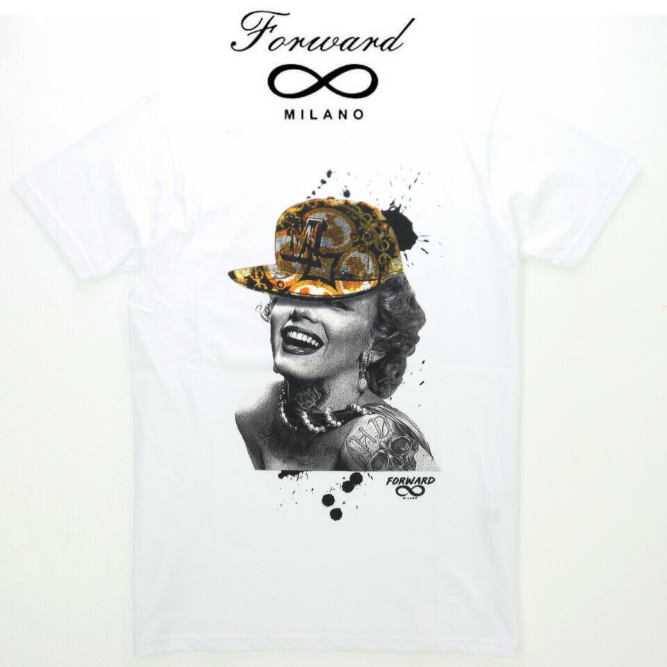 【 Forward Milano 】 フォワードミラノ 半袖 Tシャツ メンズ MARYLIN FASHIONIST イエロー TM28 クルーネック プリント