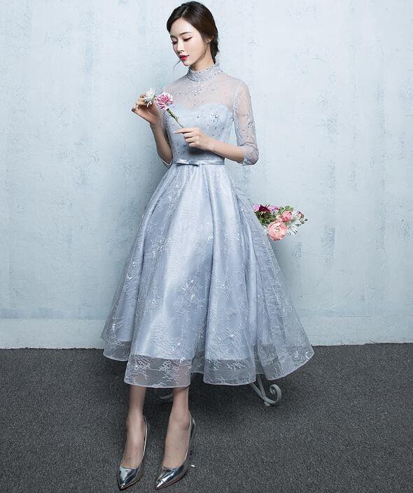 「可愛い 新作 Aラインドレス」ミドルドレス 演奏会ドレス パーティードレス ウェディングドレス 結