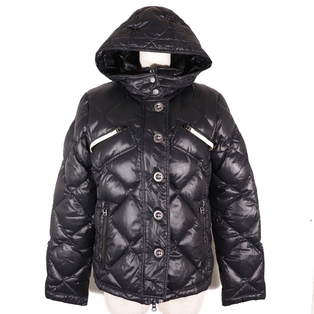 TOMMY トミー・ヒルフィガー ダウンジャケット ポリエステル ナイロン ダウン 黒 レディース 中古品