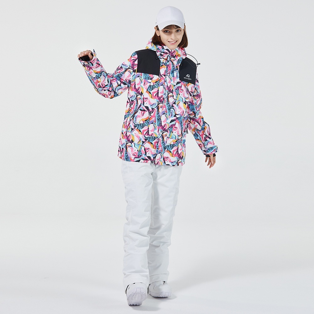 スキースーツ女性冬アウトドア防風性と撥水性暖かい厚みのあるシングルボードとダブルボードスキーウェアとパンツ新しいスタイル