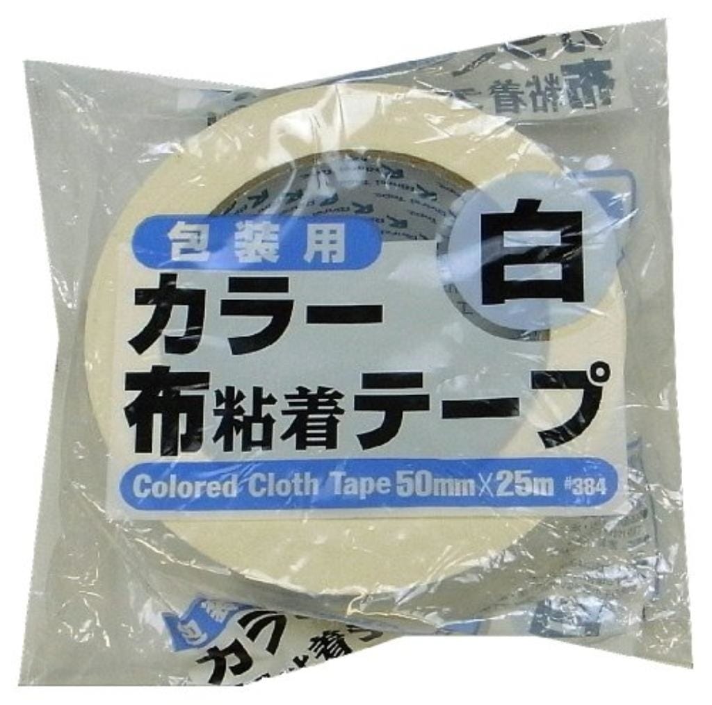 リンレイ 布カラーテープ #384布カラー （白）サイズ50X25m [まとめ買い30巻セット]