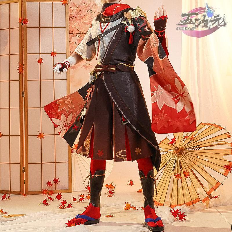 原神　コスプレ　楓原万葉　カズハ　ウィッグ　靴　追加可