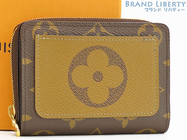 ほぼ新品ルイヴィトンモノグラムリバースポルトフォイユルー二つ折り財布コンパクト財布ダークブラウンブラウンM81461