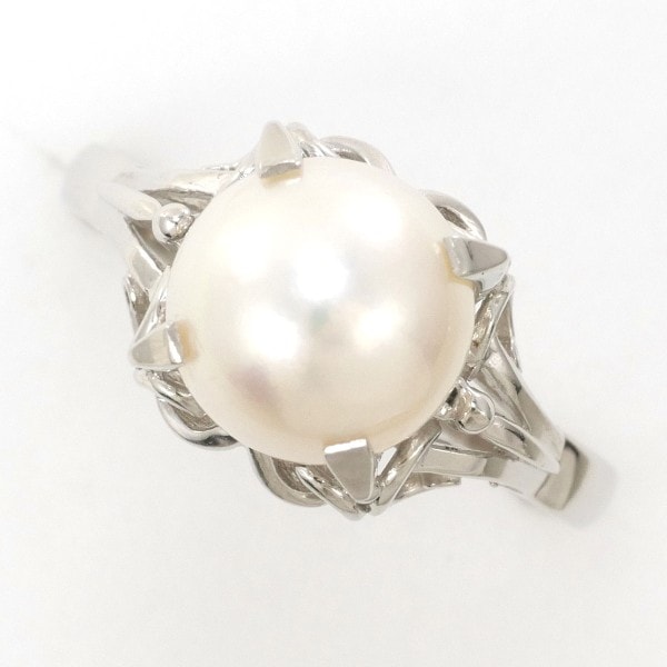 PT900 プラチナ リング 指輪 13.5号 パール(真珠) 約8.5mm ジュエリー 中古