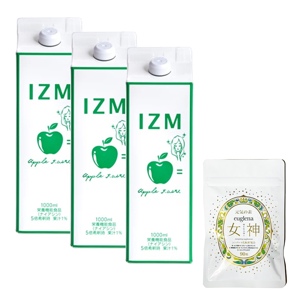 アップルテイスト 3本＋ユーグレナ女神90粒1袋　お得セット