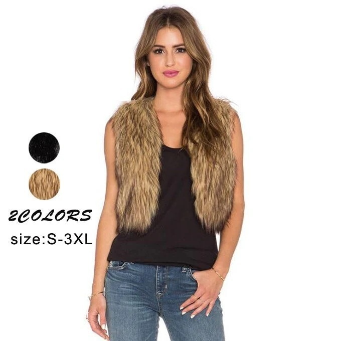 ファーベスト 毛皮ベストレディース ショート丈 ノースリーブ フェイクファー アウター 厚手 コート