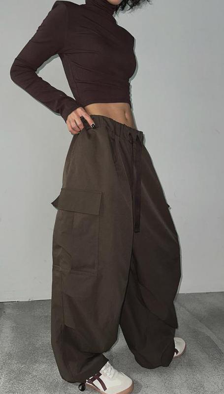 グロッシーPT新商品(FW男女共用 バンディング ワイド パンツ ズボン カーゴ