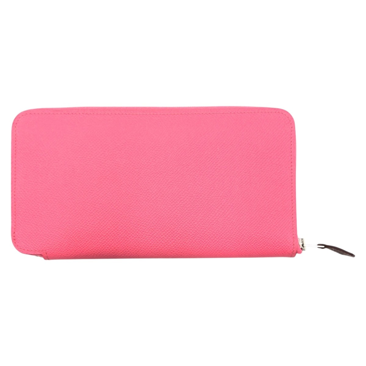 美品 アザップロング シルクインクラシック ピンク ローズアザレ シルバー金具 ヴォーエプソン 長財布 ラウンドファスナー T刻印 レディース 500504