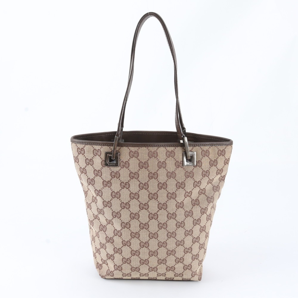 美品 GGキャンバス 002 1099 レザー×キャンバス トート バッグ 肩掛け ショルダー ハンド 本革 ブランド レディース RBM ED50-7 中古