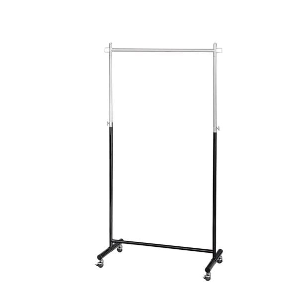 スマートフレームハンガー/ハンガーラック 幅895mm ブラック スチール キャスター付き リビング 組立品