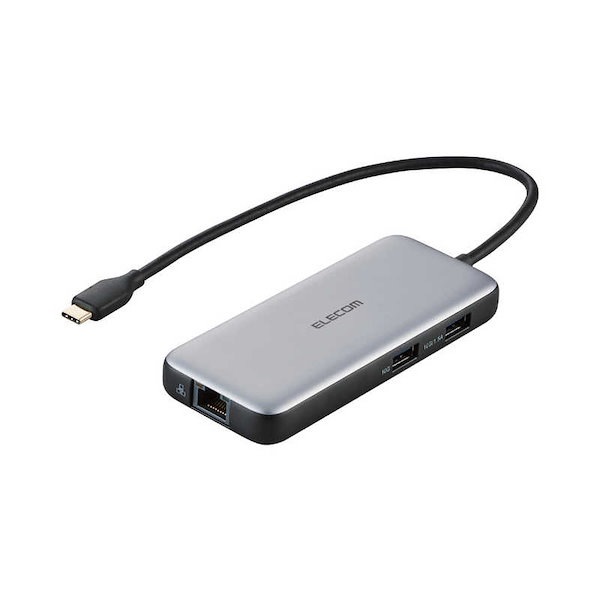 エレコム ELECOM USB Type C ドッキングステーション ハブ 6-in-1 ( Windows 11 10 macOS iPadOS 対応 ) シルバー DST-C27SV