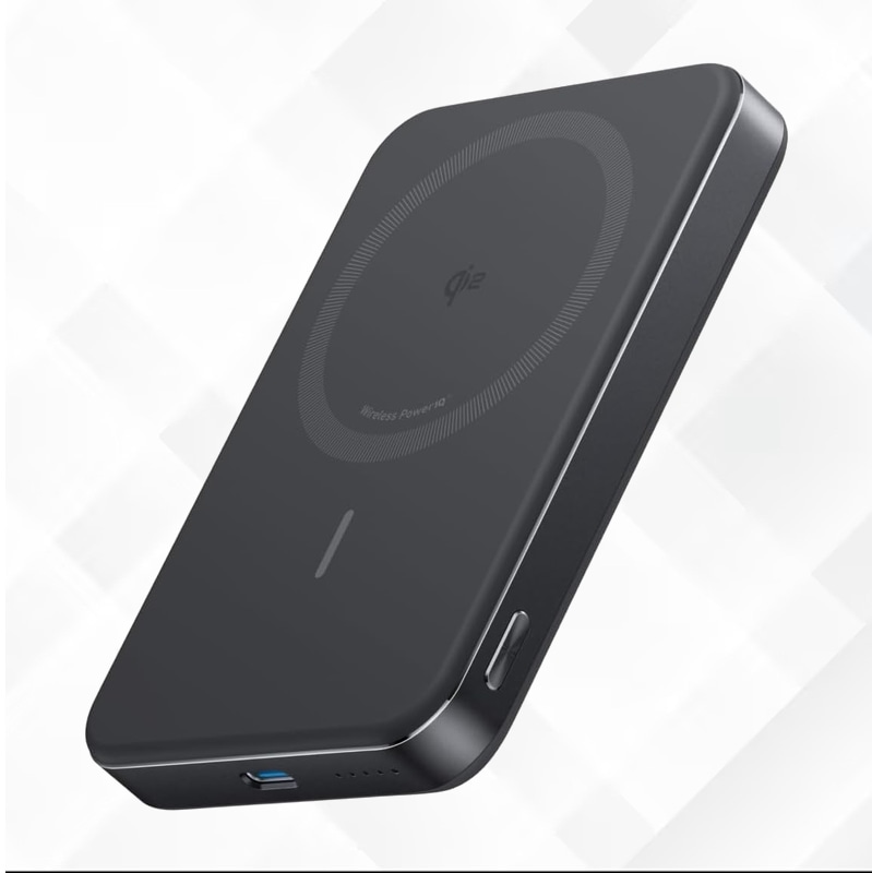 Anker MagGo Power Bank (10000mAh, Slim) Qi2認証 ワイヤレス充電 最大出力15W マグセーフ対応 マグネット式ワイヤレス充電対応 コンパクト 薄型 小型 iP