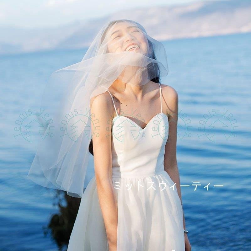 ウェディングドレス キャミソール チュールスカート ミディアム丈ドレス 結婚式 花嫁 二次会 ウエデ