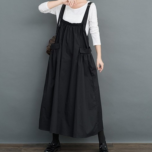 ワンピース Aライン ミモレ丈 ロング丈 スクエアネック フレア ポケット フリーサイズ 調整可能 綿 無地 大人可愛い きれいめ シンプル カジュアル 大人 上品 おしゃれ フェミニン