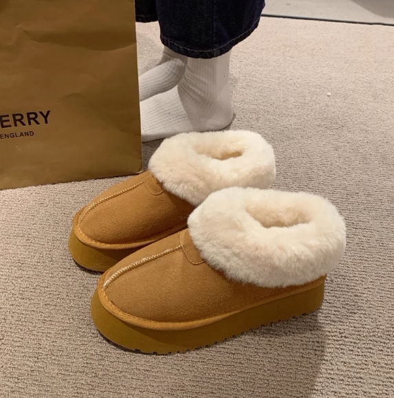 ムートンブーツ レディース スノーブーツ ブーツ ショートブーツ ファー付き 走れる 痛くない もこもこシューズ あったか カジュアル 遊び デート 裏起毛 防寒 ブラック ブラウン キャメル