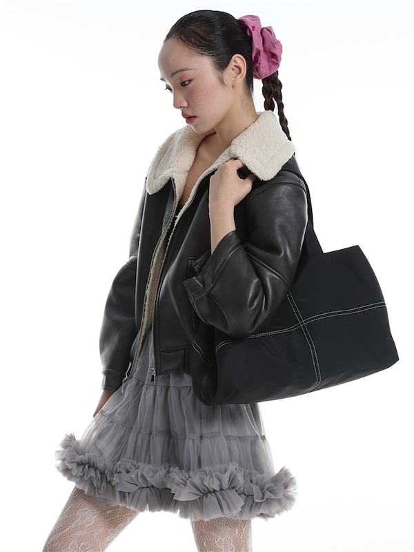 dirtysix ショルダーバッグ Qoo10 Dirtysix スクエア ラージ ショルダーバッグ [ブ