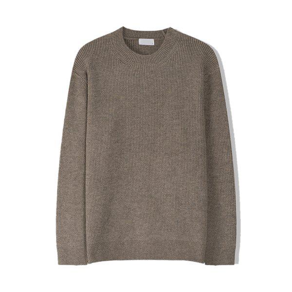 メンズ ゴスパン ピレン ウォッシャブル ウール ラウンド ニットTシャツ SG-KN-Q041-オートミール